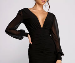 Minivestidos formales de gasa fruncidos de Aaria