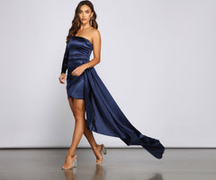 Charlotte Asymmetrische Satin-Minikleider