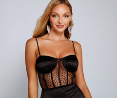 Aubrianna Formal Heatstone Illusion Skater Dresses