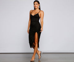 Vestidos midi de encaje sin mangas formales Seraphina