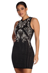 Danielle Formal Heat Kleid aus Stein und Perlen