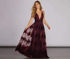 Morgan Formal Flocked Velvet Dresses