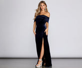 Christen Velvet Off The Shoulder Formal Dresses