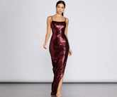 Ash High Slit Sequin Dresses