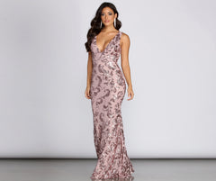 Paisley Formal Sequin Leaf Dresses
