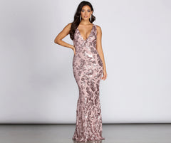 Paisley Formal Sequin Leaf Dresses