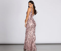 Paisley Formal Sequin Leaf Dresses
