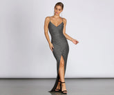 Cathy Formal Metallic Wrap Dresses
