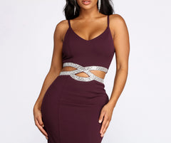 Davia Meerjungfrauenkleid mit Brezelbesatz und Strass