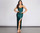 Arabella High Slit Cowl Neck Dresses