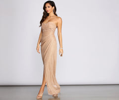 Vestidos fruncidos con brillo Skylar