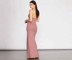 Aracely Glitter Crepe Mermaid Dresses