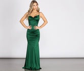 Nala Satinkleider mit Wasserfallausschnitt