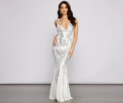 Danielle – Pailletten-Meerjungfrauenkleid aus Netzstoff