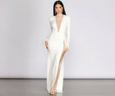 Beka Mesh And Heat Stone High Slit Dresses