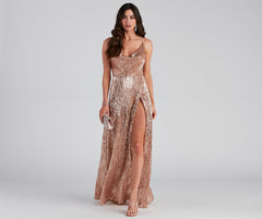 Vestidos formales cruzados con lentejuelas Blair