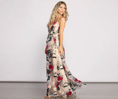Charena Formal Embroidered Floral Tulle Dresses