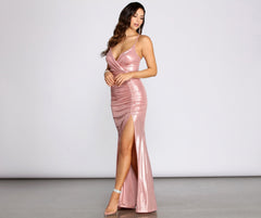 Sia – Metallic-Kleid mit überkreuztem Rücken