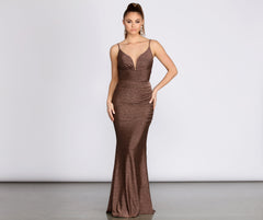 Bali Lurex Deep V Ruched Dresses