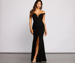 Vestidos formales con abertura alta y fruncido Amara