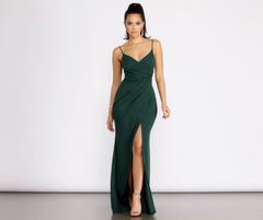 Nadia Formal Crepe Wrap Dresses