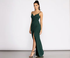 Nadia Formal Crepe Wrap Dresses
