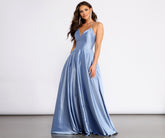 Alexandra Satin Lace Back A-Line Dresses