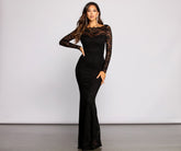 Priscilla Meerjungfrauenkleider mit gewellter Spitze und U-Boot-Ausschnitt