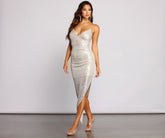 Char Formal Sequin Asymmetrical Midi Dresses