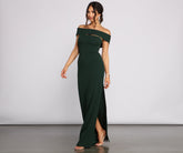 Rylee Formal Off the Shoulder Crepe Dresses