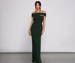 Rylee Formal Off the Shoulder Crepe Dresses