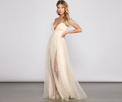 Vestidos formales de lunares de Chantal