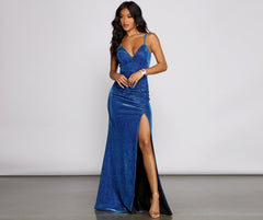 Courtney – Ärmelloses, schimmerndes Abendkleid