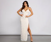 Dixie – Abendkleid aus Spitzennetz mit hohem Schlitz