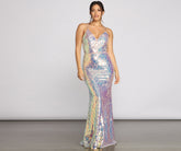 Ariel Formal Iridescent Sequin Dresses