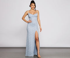Doria Formal High Slit Glitter Dress