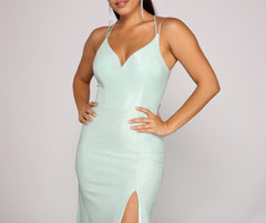 Nani Formal High Slit Lurex Dresses