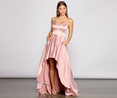 Spencer Satin High-Low Formal Dresses