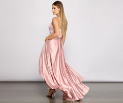 Spencer Satin High-Low Formal Dresses