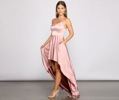 Spencer Satin High-Low Formal Dresses