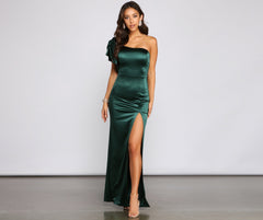 Charmaine Formal One Shoulder Satin Dresses