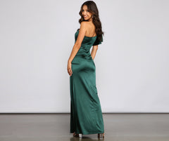 Charmaine Formal One Shoulder Satin Dresses