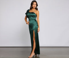 Charmaine Formal One Shoulder Satin Dresses