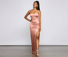 Nat Formal Backless Satin Dresses