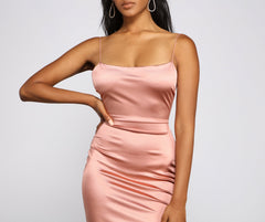 Nat Formal Backless Satin Dresses