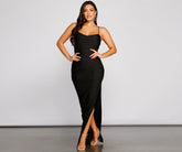 Cassandra Cowl Neck Ruched Formal Dresses