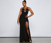 Amelie Formal High Slit Crepe Dresses