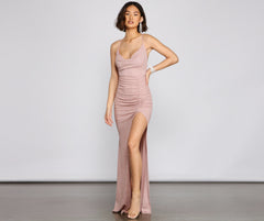 Vestidos de sirena de punto con purpurina de Celina