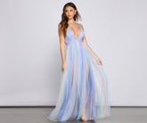 Nylah Pleated Rainbow A-Line Dresses