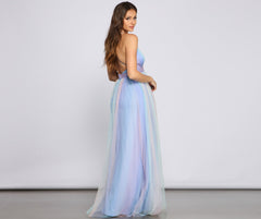Nylah Pleated Rainbow A-Line Dresses